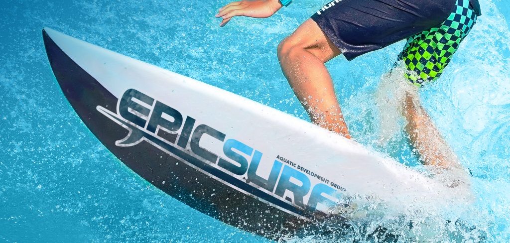 up close shot of kid surfing on epicsurf surf board