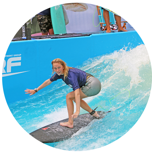 Rachel Wilson surfing