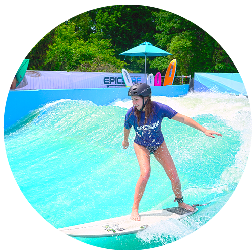 Sophia Martino surfing